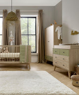 Mamas & Papas Furniture Sets Coxley 3 Piece Cotbed Range with Dresser Changer & Wardrobe - Natural/Olive Green