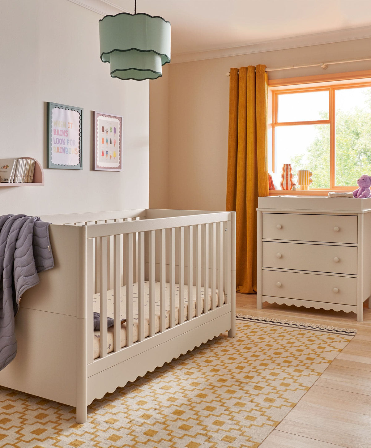Mamas & Papas Furniture Sets Eryn 2 Piece Cotbed Set with Dresser Changer - Cashmere