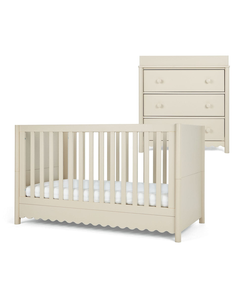 Mamas &amp; Papas Furniture Sets Eryn 2 Piece Cotbed Set with Dresser Changer - Cashmere