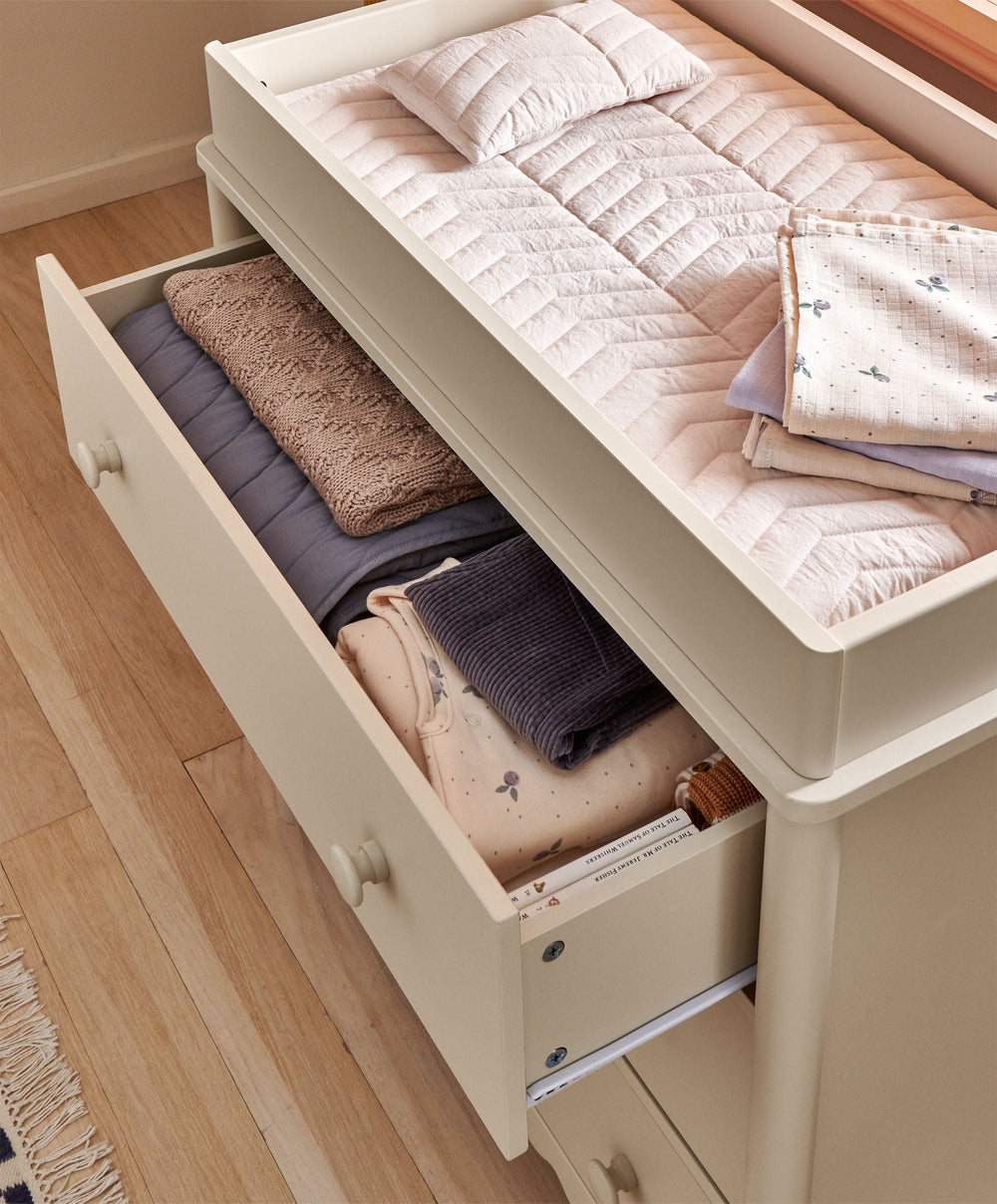 Mamas &amp; Papas Furniture Sets Eryn 3 Piece Cotbed Range with Dresser Changer &amp; Wardrobe - Cashmere