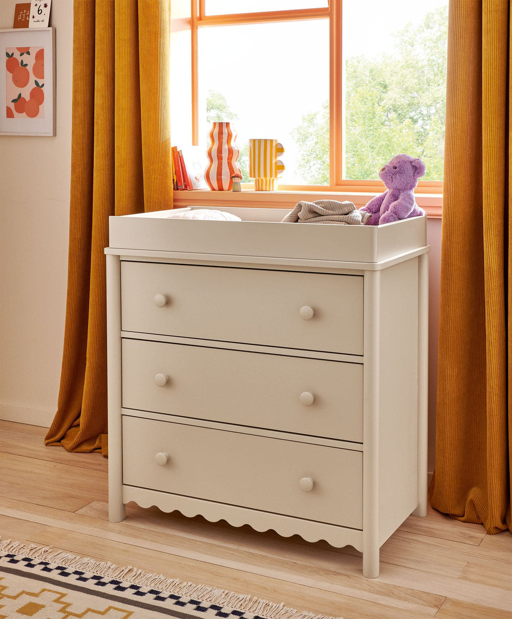 Mamas &amp; Papas Furniture Sets Eryn 3 Piece Cotbed Range with Dresser Changer &amp; Wardrobe - Cashmere