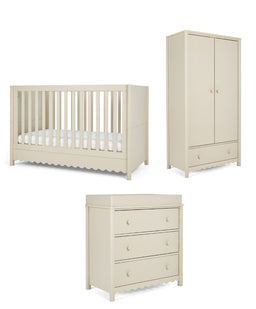 Mamas & Papas Furniture Sets Eryn 3 Piece Cotbed Range with Dresser Changer & Wardrobe - Cashmere