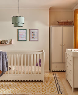Mamas & Papas Furniture Sets Eryn 3 Piece Cotbed Range with Dresser Changer & Wardrobe - Cashmere