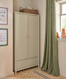 Mamas & Papas Furniture Sets Eryn 3 Piece Cotbed Range with Dresser Changer & Wardrobe - Willow Green