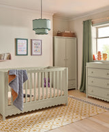 Mamas & Papas Furniture Sets Eryn 3 Piece Cotbed Range with Dresser Changer & Wardrobe - Willow Green