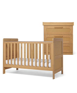 Mamas & Papas Furniture Sets Esna 2 Piece Cotbed Set with Dresser Changer - Rattan
