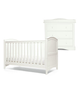 Mamas & Papas Furniture Sets Flyn 2 Piece Cotbed Set with Dresser Changer - White