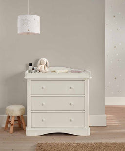 Mamas & Papas Furniture Sets Flyn 3 Piece Cotbed Range with Dresser Changer & Wardrobe - White