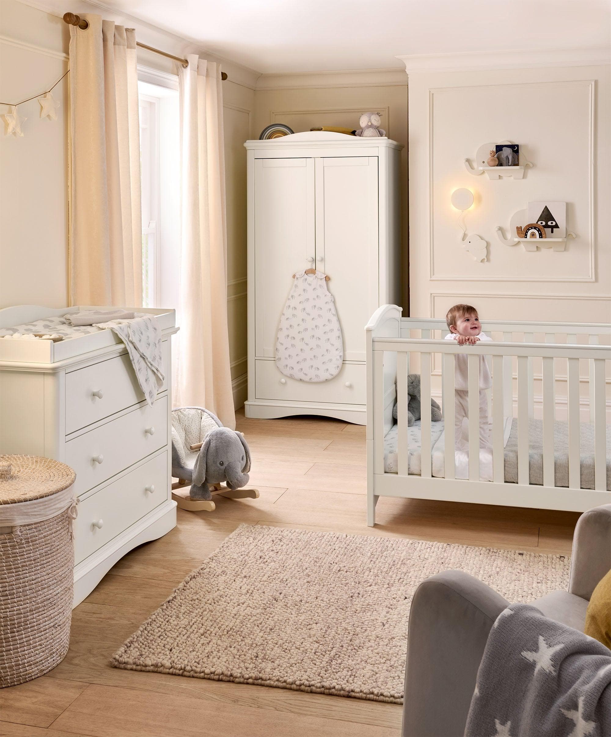 Flyn Cotbed, Dresser Changer Wardrobe White – Mamas Papas IE