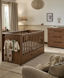 Mamas & Papas Furniture Sets Franklin 2 Piece Cotbed Set With Dresser Changer - Walnut