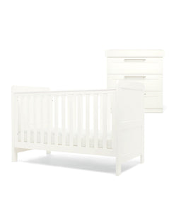 Mamas & Papas Furniture Sets Hampden 2 Piece Cotbed Set with Dresser Changer - White