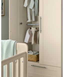 Mamas & Papas Furniture Sets Hampden 3 Piece Cotbed Range with Dresser Changer & Wardrobe - Cashmere
