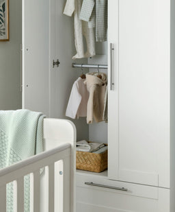 Mamas & Papas Furniture Sets Hampden 3 Piece Cotbed Range with Dresser Changer & Wardrobe - White