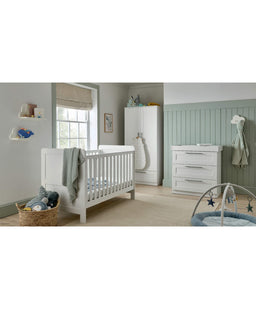 Mamas & Papas Furniture Sets Hampden 3 Piece Cotbed Range with Dresser Changer & Wardrobe - White
