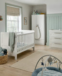 Mamas & Papas Furniture Sets Hampden 3 Piece Cotbed Range with Dresser Changer & Wardrobe - White