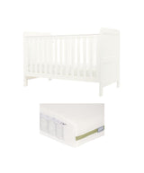 Mamas & Papas Furniture Sets Hampden Cotbed & Premium Pocket Spring Cotbed Mattress Bundle - White