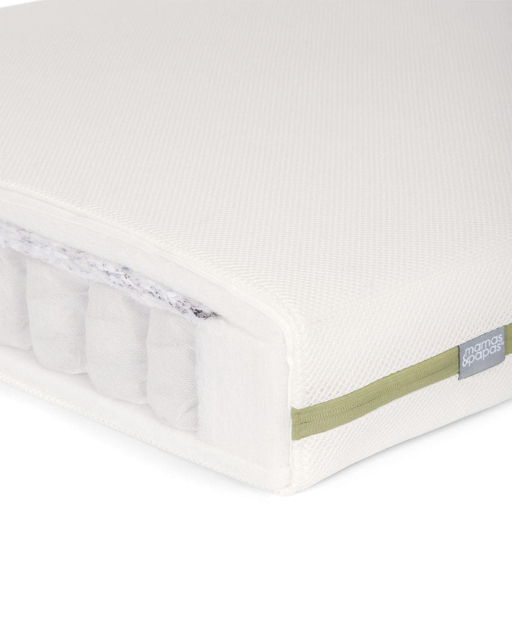 Mamas &amp; Papas Furniture Sets Hampden Cotbed &amp; Premium Pocket Spring Cotbed Mattress Bundle - White
