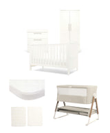 Mamas & Papas Furniture Sets Hampden Nursery Bundle with Lua Bedside Crib (6 Piece) – White