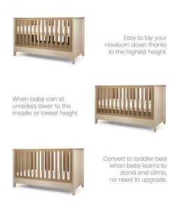 Mamas & Papas Furniture Sets Harwell 2 Piece Baby Cotbed Set with Dresser Changer - Cashmere