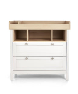 Mamas & Papas Furniture Sets Harwell 3 Piece Convertible Cot Range with Dresser Changer & Wardrobe - White/Natural