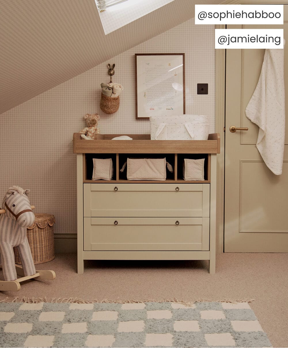 Mamas &amp; Papas Furniture Sets Harwell 3 Piece Cotbed Range with Dresser Changer &amp; Wardrobe - Cashmere