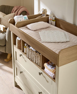 Mamas & Papas Furniture Sets Harwell Nursery Bundle with Lua Bedside Crib (6 Piece) – Cashmere