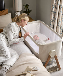 Mamas & Papas Furniture Sets Harwell Nursery Bundle with Lua Bedside Crib (6 Piece) – White