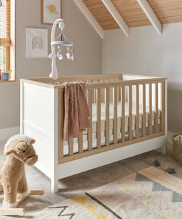 Mamas & Papas Furniture Sets Harwell Nursery Bundle with Lua Bedside Crib (6 Piece) – White