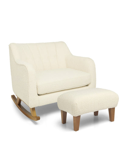Mamas & Papas Furniture Sets Hilston Cuddle Chair Set in Chenille Boucle - Oyster