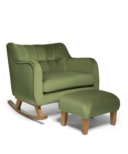 Mamas & Papas Furniture Sets Hilston Cuddle Chair Set in Velvet - Olive