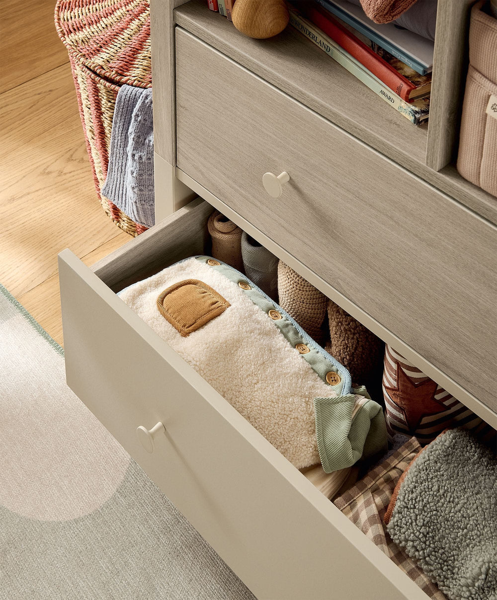 Mamas &amp; Papas Furniture Sets Litton 2 Piece Cotbed Set with Dresser Changer - Washed Oak