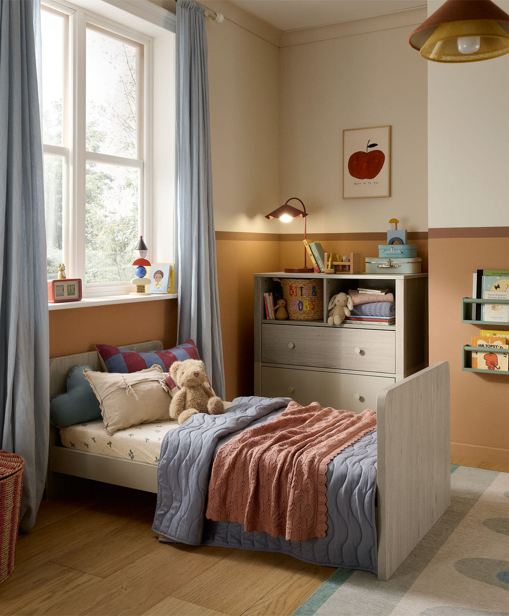 Mamas &amp; Papas Furniture Sets Litton 2 Piece Cotbed Set with Dresser Changer - Washed Oak