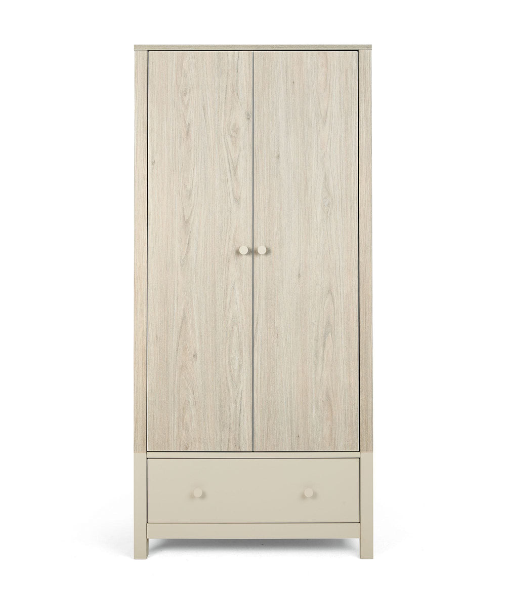 Mamas &amp; Papas Furniture Sets Litton 3 Piece Cotbed Range with Dresser Changer and Wardrobe - Washed Oak