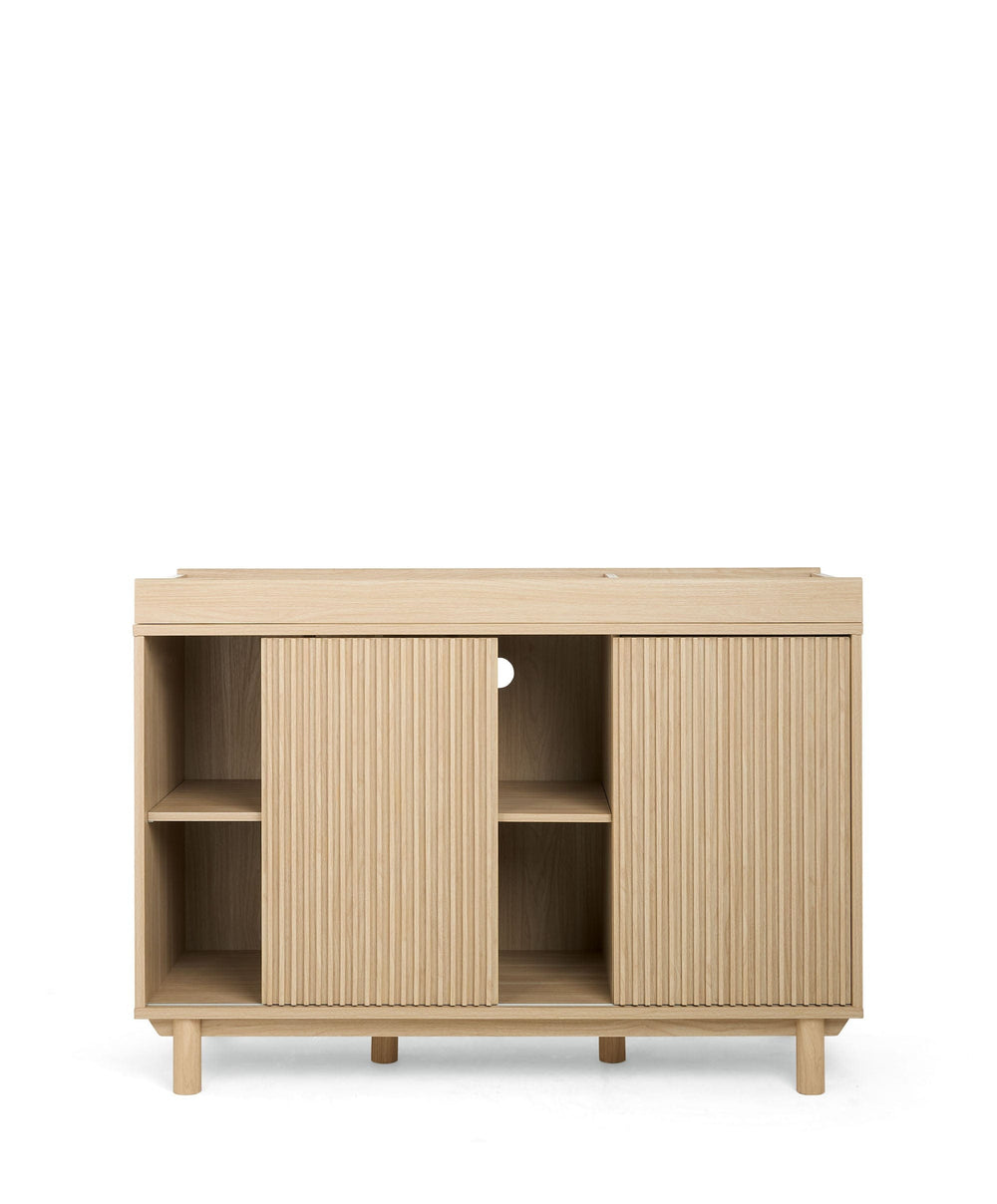 Mamas &amp; Papas Furniture Sets Oska 2 Piece Cotbed Set With Wide Dresser Changer - White/Natural