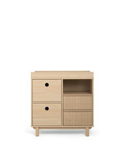 Mamas & Papas Furniture Sets Oska 3 Piece Cotbed Range With Narrow Dresser Changer & Wardrobe - Natural/Oak