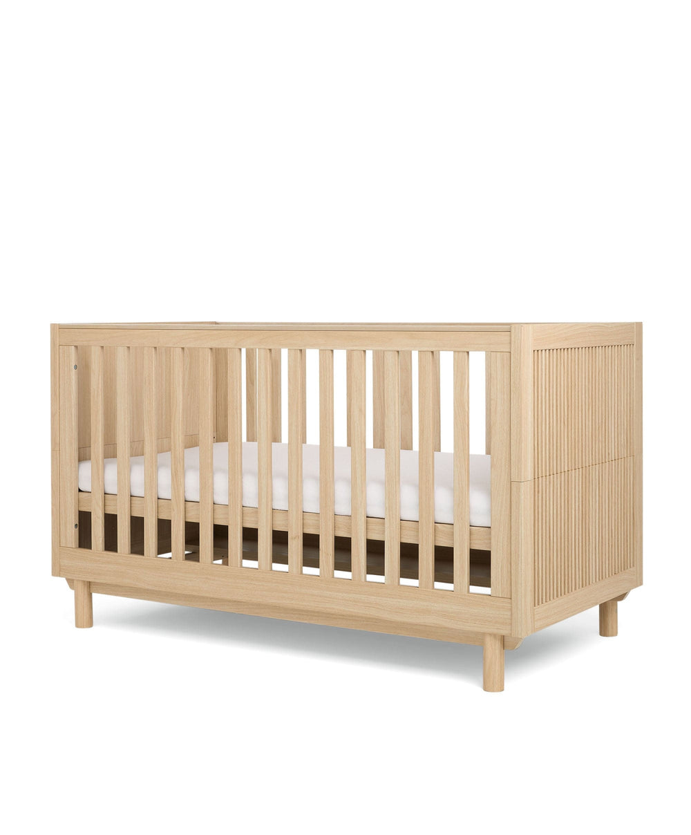 Mamas &amp; Papas Furniture Sets Oska Cotbed &amp; Essential Airflow Pocket Spring Cotbed Mattress Bundle - Natural/Oak