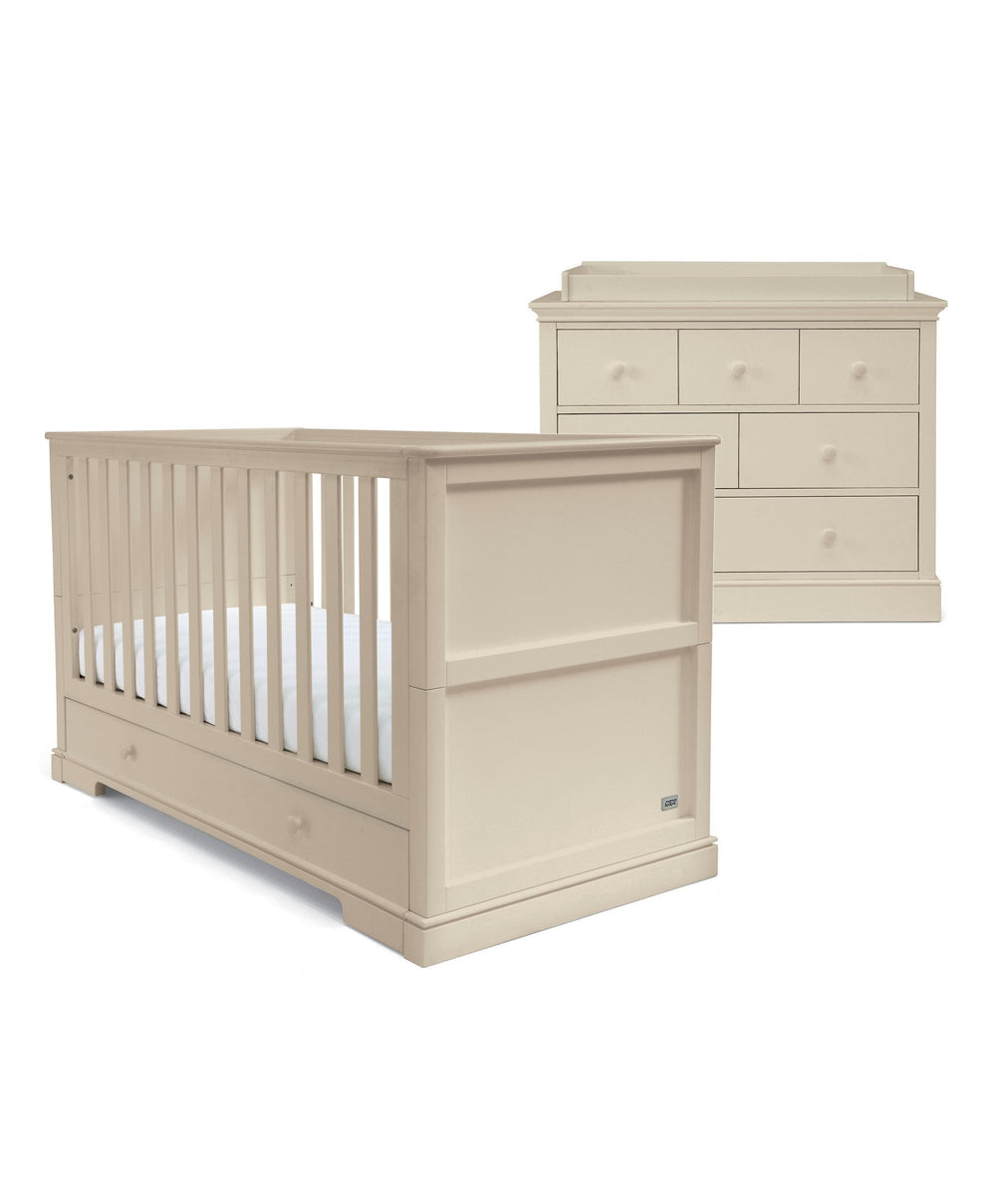 Mamas &amp; Papas Furniture Sets Oxford 2 Piece Cotbed Set with Dresser Changer - Cashmere