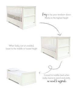 Mamas & Papas Furniture Sets Oxford 2 Piece Cotbed Set with Dresser Changer - White