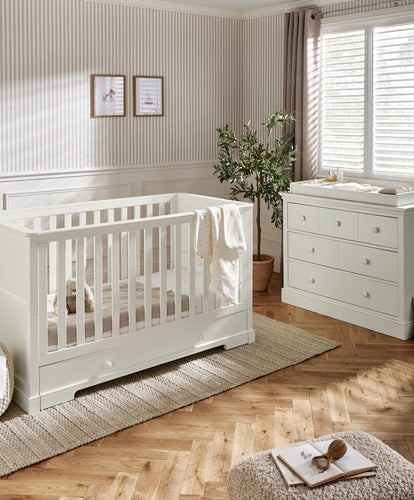 Mamas & Papas Furniture Sets Oxford 2 Piece Cotbed Set with Dresser Changer - White