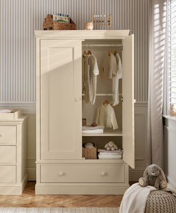 Mamas & Papas Furniture Sets Oxford 3 Piece Cotbed Range with Dresser Changer & Wardrobe - Cashmere