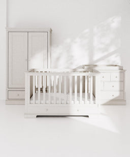 Mamas & Papas Furniture Sets Oxford 3 Piece Cotbed Range with Dresser Changer & Wardrobe - White