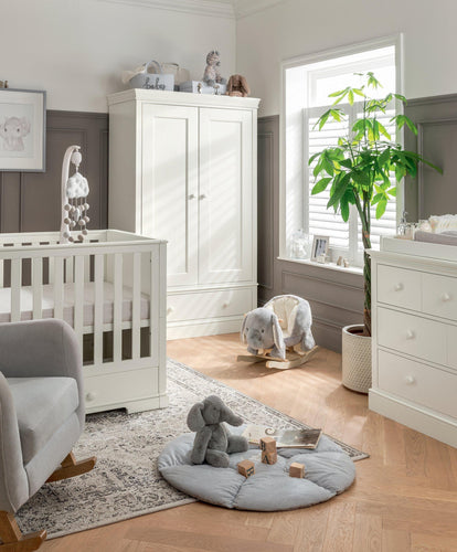 Mamas & Papas Furniture Sets Oxford 3 Piece Cotbed Range with Dresser Changer & Wardrobe - White