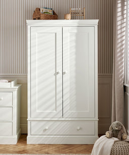 Mamas & Papas Furniture Sets Oxford 3 Piece Cotbed Range with Dresser Changer & Wardrobe - White