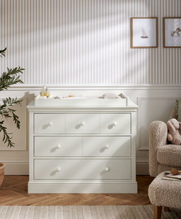 Mamas & Papas Furniture Sets Oxford 3 Piece Cotbed Range with Dresser Changer & Wardrobe - White