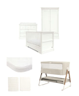 Mamas & Papas Furniture Sets Oxford Nursery Bundle with Lua Bedside Crib (6 Piece) – White