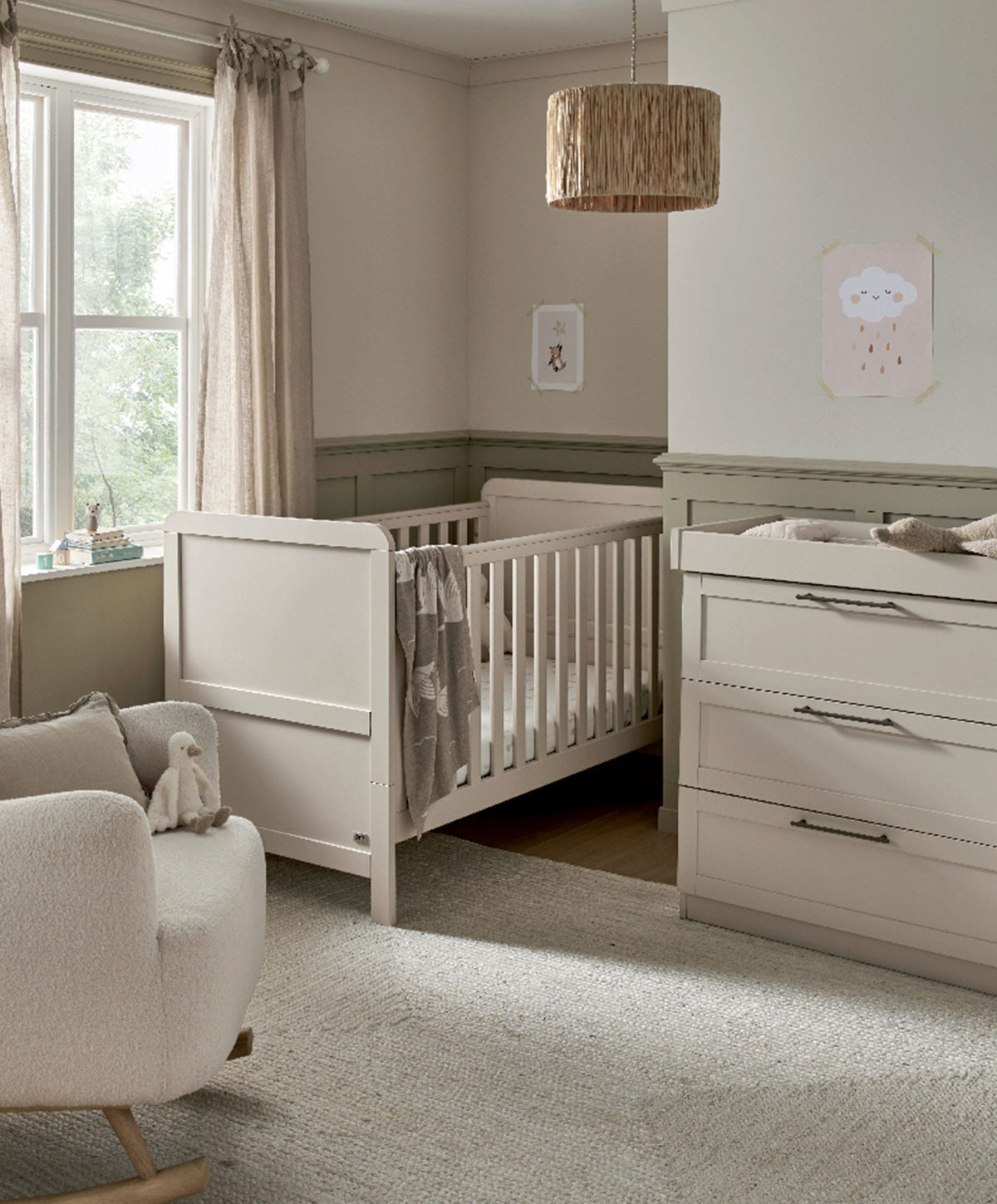 Mamas & Papas Furniture Sets Walton 2 Piece Cotbed Set with Dresser Changer - Cashmere