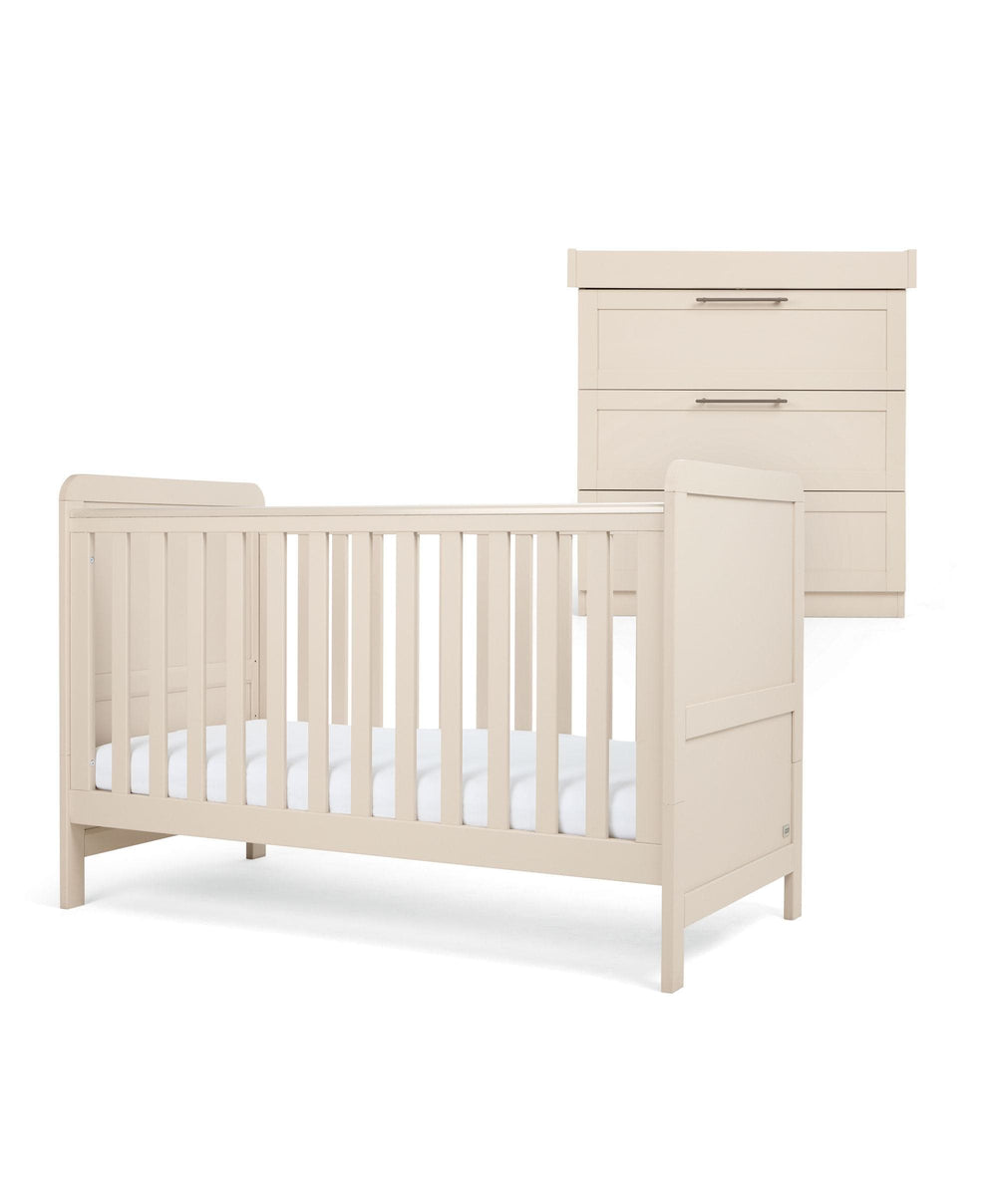 Mamas &amp; Papas Furniture Sets Walton 2 Piece Cotbed Set with Dresser Changer - Cashmere