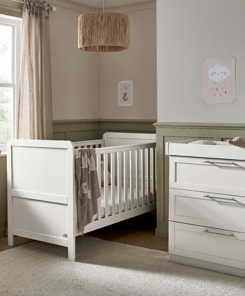 Mamas &amp; Papas Furniture Sets Walton 2 Piece Cotbed Set with Dresser Changer - White