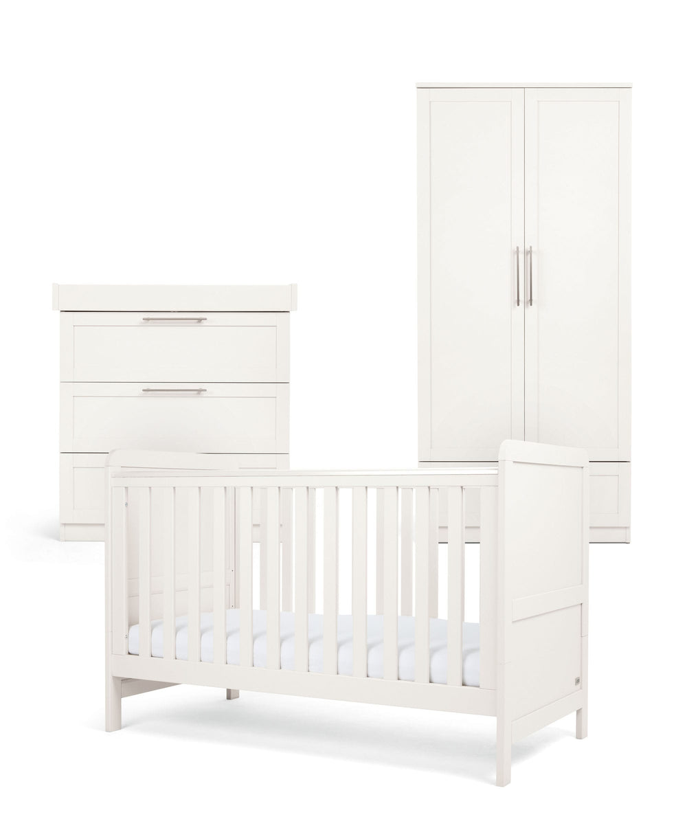 Mamas &amp; Papas Furniture Sets Walton 3 Piece Range with Dresser Changer &amp; Wardrobe - White