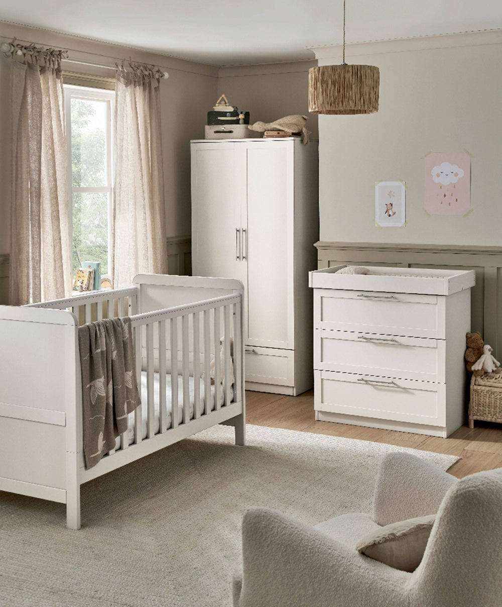 Mamas &amp; Papas Furniture Sets Walton 3 Piece Range with Dresser Changer &amp; Wardrobe - White